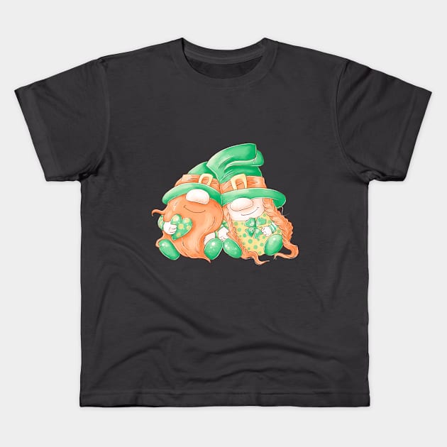 St. Patrick's Day Gnome Kids T-Shirt by Wanderer Bat